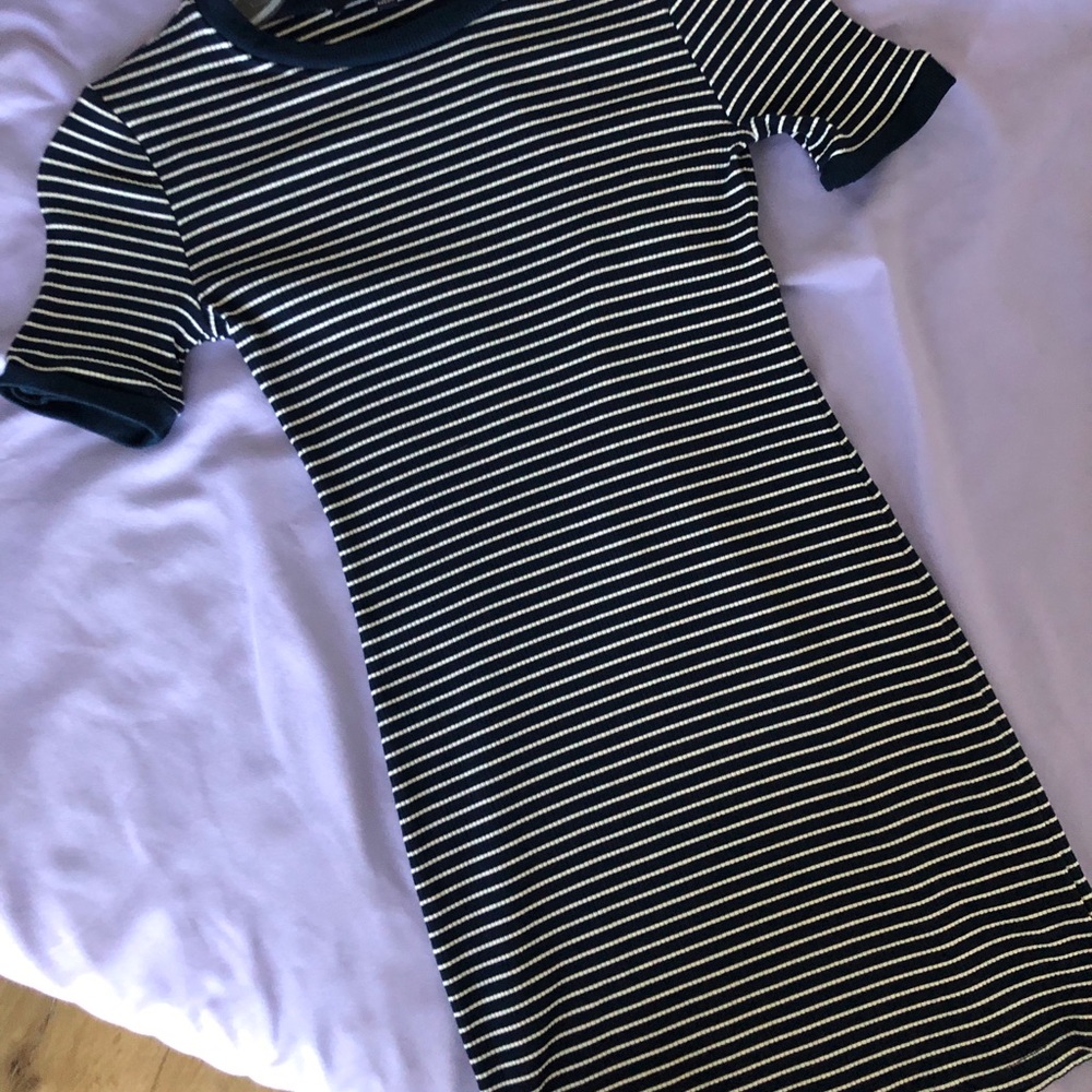 blue & white stripped dress